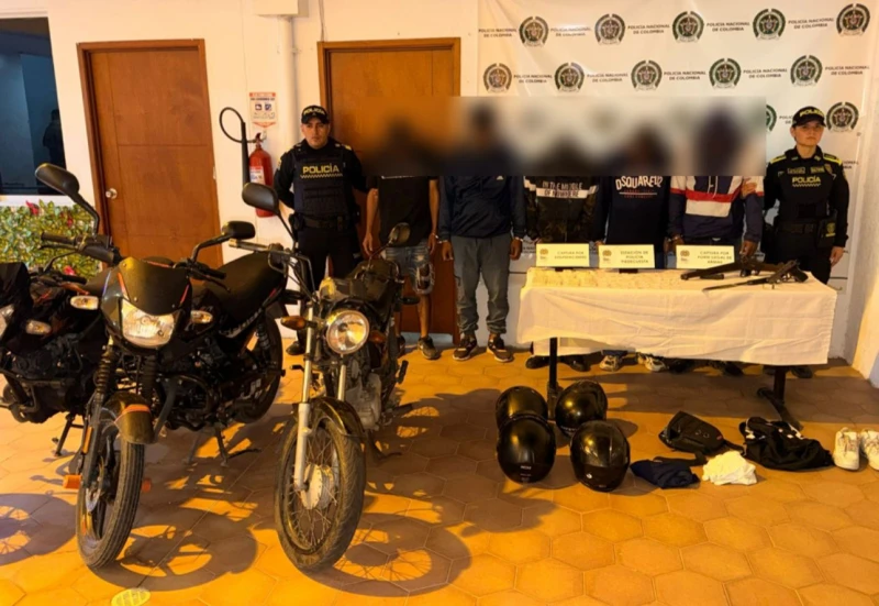 Pistolas, drogas y machetes: así cayó presunta célula del Tren de Aragua en Piedecuesta