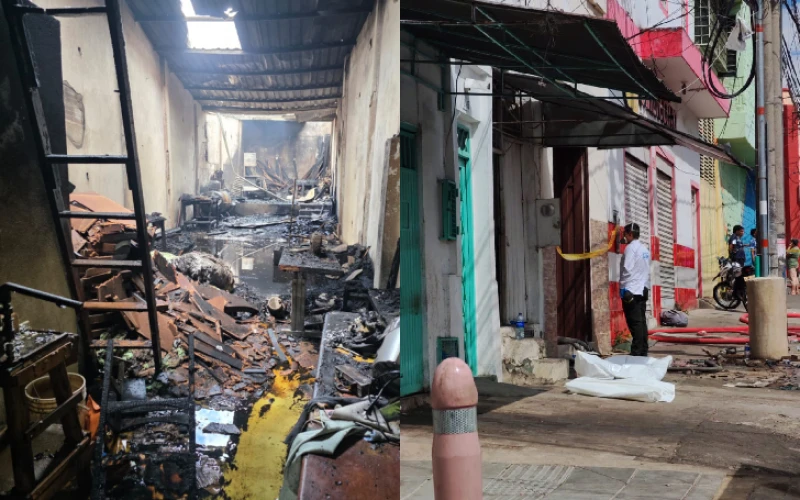 Un hombre perdió la vida durante un incendio en fábrica de muebles en Bucaramanga