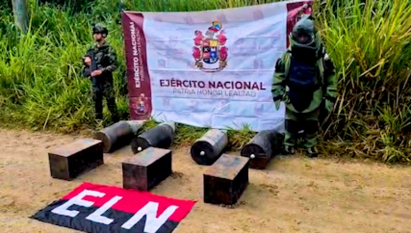 Hallan siete explosivos del ELN en vía entre Cesar y Norte de Santander