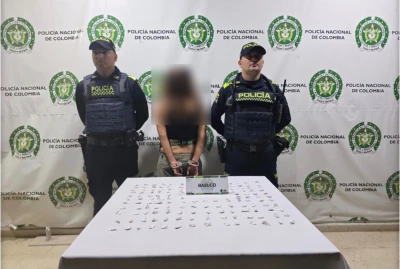 Mujer fue capturada con un bolso repleto de dosis de bazuco en Bucaramanga