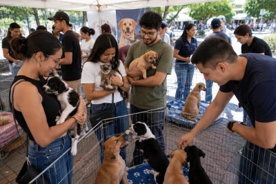 Una nueva jornada de adopción busca cambiar la vida de decenas de perritos y gaticos en Bucaramanga