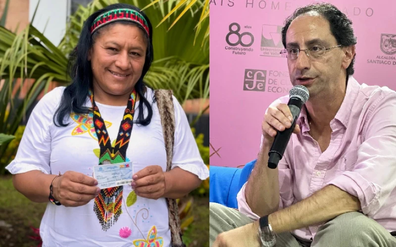 Aida Quilcué dejó plantado a José Manuel Restrepo en el debate entre vicepresidentes del Canal 1
