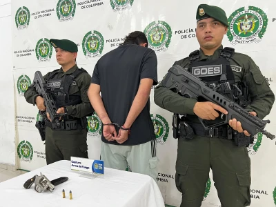 Alias “El Gordo” cayó con un revólver calibre 38 cuando iba a reunirse con barristas en Bucaramanga