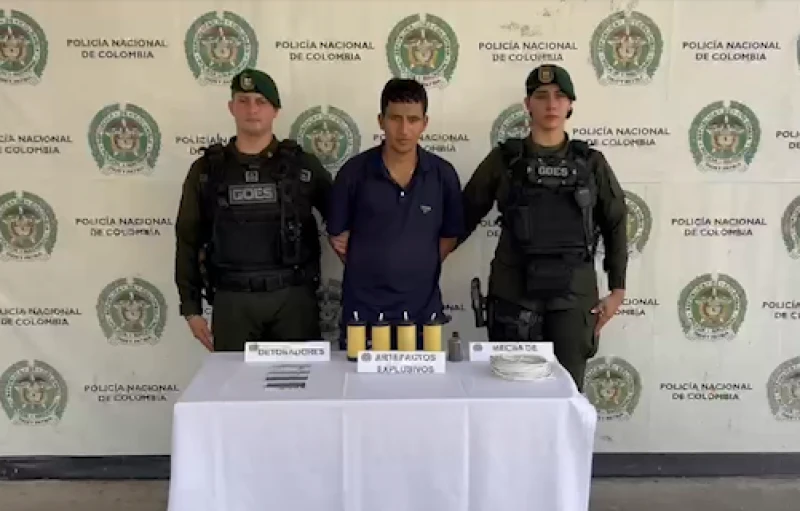 Golpe al crimen organizado: capturan a alias “Esneider” con explosivos en Santander