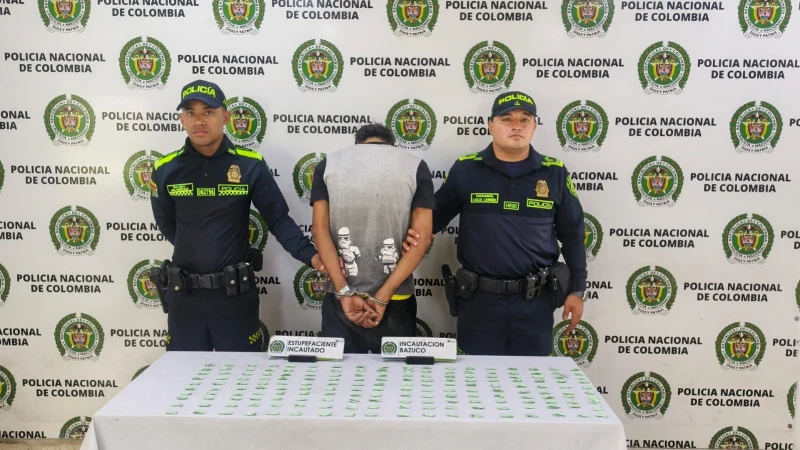 Cayó en La Cumbre, Floridablanca, con 180 dosis de bazuco listas para su distribución