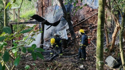 Fábrica de pólvora explotó en Floridablanca: Bomberos atienden la emergencia