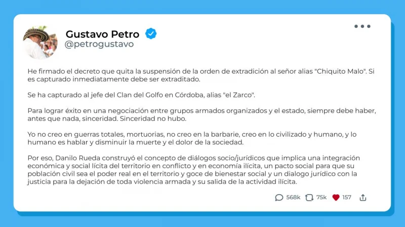 Ke se dice -  260701-Presidente-Gustavo-Petro-levanta-por-decreto-suspension-de-orden-de-extradicion-1280