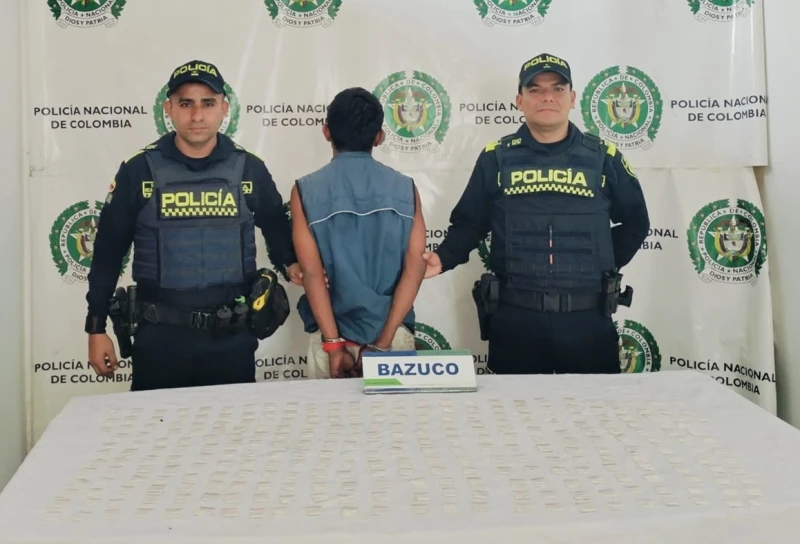 Lo sorprendieron con 294 dosis de bazuco listas para la venta al norte de Bucaramanga