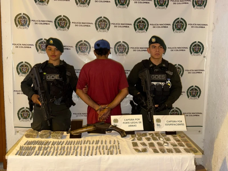 Capturan a un hombre con una escopeta artesanal y narcóticos en Piedecuesta