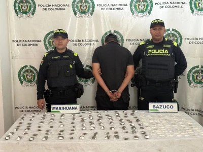 Capturan a un hombre con más de 200 dosis de estupefacientes en Bucaramanga