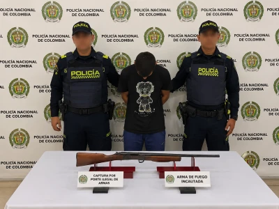 Lo sorprendieron con una escopeta calibre 16 dentro de un saco en Bucarica, Floridablanca