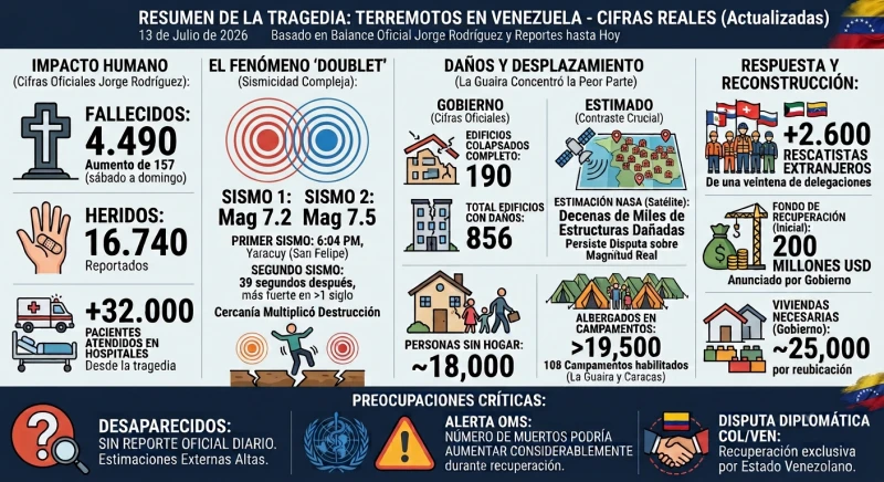 Cuántas víctimas dejó el doble terremoto de Venezuela: balance oficial de muertos, heridos y damnificados