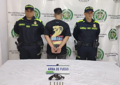 Huyó tras una riña y terminó capturado con un revólver  y 5 cartuchos  en Bucaramanga