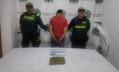 Capturan a hombre con 850 gramos de marihuana en el barrio Girardot,  en Bucaramanga