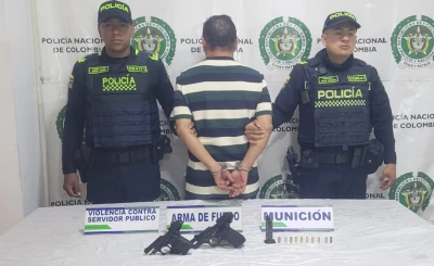 Apuntó a la Policía con un arma tras disparar varias veces desde un apartamento en Bucaramanga