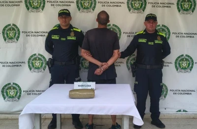 Policía sorprendió a un hombre con 1,5 kilos de marihuana en Bucaramanga
