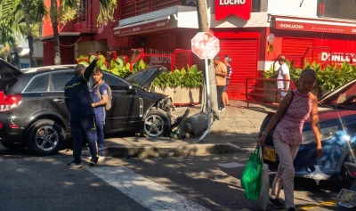 Motociclista que omitió un Pare ocasionó fuerte accidente en Bucaramanga