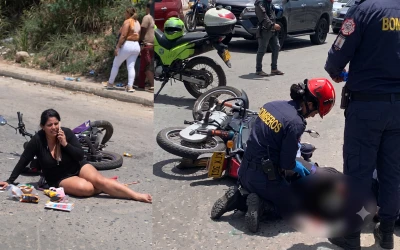 Hombre lucha por su vida tras sufrir grave accidente en Girón: mujer resultó herida