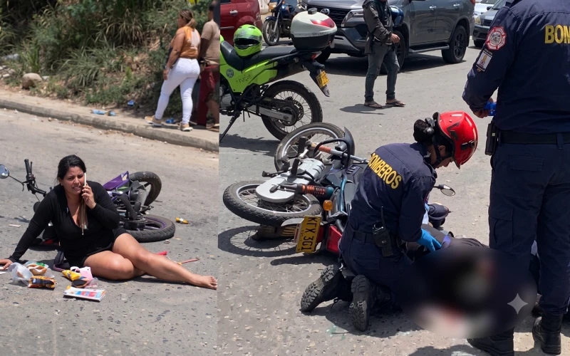 Hombre lucha por su vida tras sufrir grave accidente en Girón: mujer resultó herida