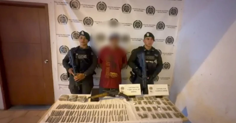 Cayó con una escopeta artesanal y 385 dosis de marihuana en Piedecuesta