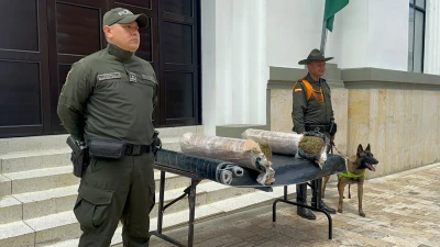 El olfato de un perro antinarcóticos permitió incautar 30 kilos de marihuana en Bucaramanga