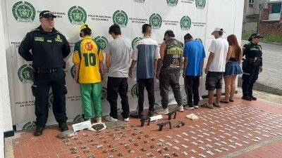 Así terminó la fuga de siete  expendedores con armas y dos kilos de marihuana en Floridablanca