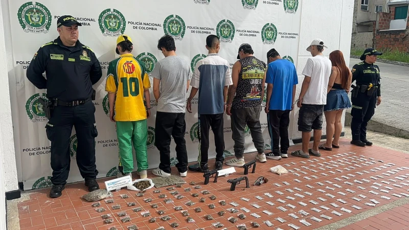 Así terminó la fuga de siete  expendedores con armas y dos kilos de marihuana en Floridablanca