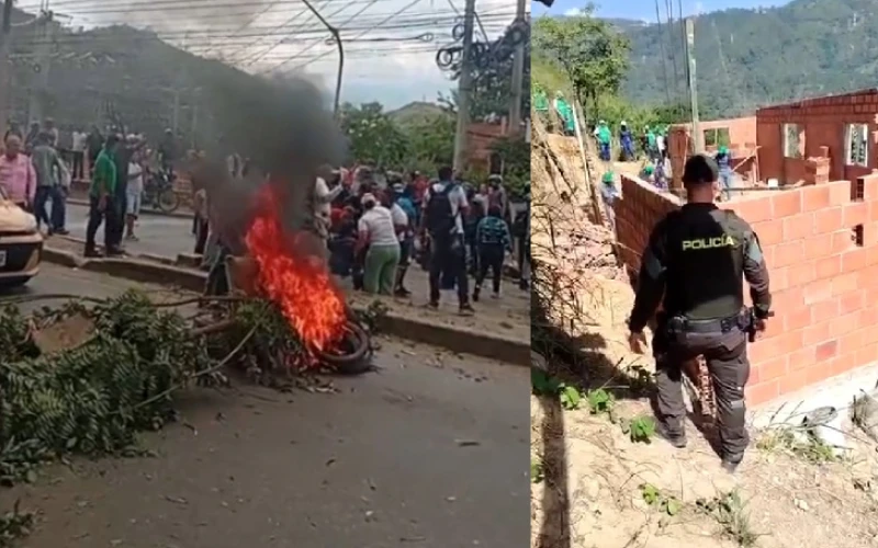 Demolición de casas en Chimitá desató fuerte protesta al noroccidente de Bucaramanga