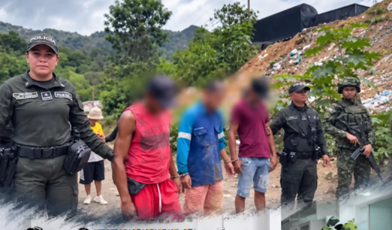 Extracción ilegal de oro en Bucaramanga dejó siete capturados en la quebrada Chapinero