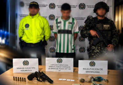 Con un revólver, cocaína y marihuana cayó un hombre en zona rural de Santander