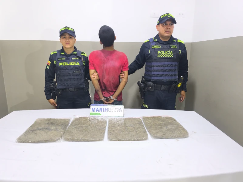 Con cuatro bolsas llenas  de marihuana: así cayó hombre de 34 años  en Bucaramanga