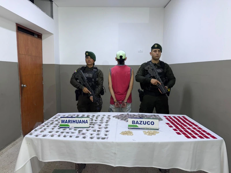 Con marihuana, bazuco y 560 pastillas de clonazepam capturan a joven en Bucaramanga