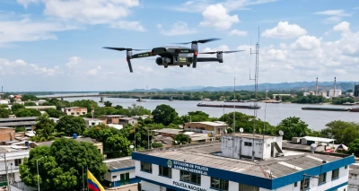 Alarma por el sobrevuelo de un dron sobre la estación de Policía en Barrancabermeja