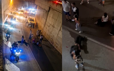 Motociclista cayó desde el puente de El Cacique: dos personas resultaron heridas