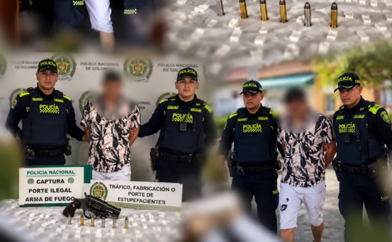 Con un revólver, 6 cartuchos y 500 dosis de bazuco: así cayó un hombre de 26 años en Girón
