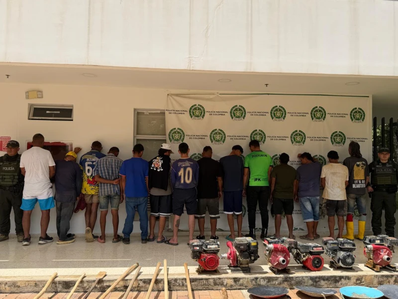 Golpe a la minería ilegal en Girón y Bucaramanga: 14 personas capturadas por actividades en el río de Oro
