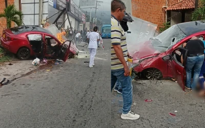 Grave accidente deja varias personas heridas en la vía Piedecuesta - Floridablanca