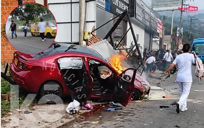 Ataque sicarial contra comerciante terminó con un carro en llamas y seis personas heridas