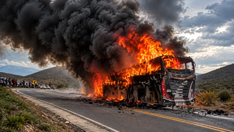 Bus intermunicipal fue incendiado en Santander tras ser interceptado por hombres armados