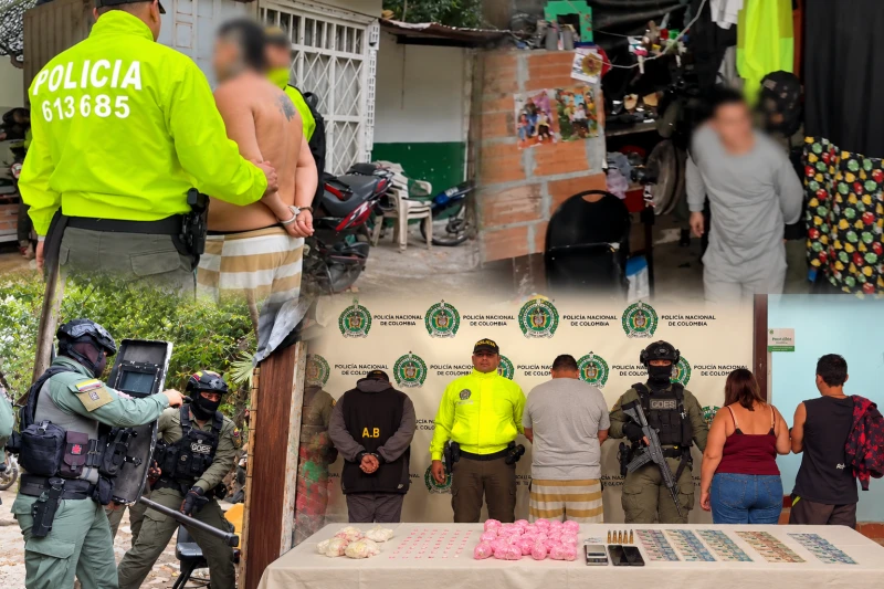 Con miles de dosis de bazuco, base de coca y marihuana: así cayeron cinco jíbaros en Girón