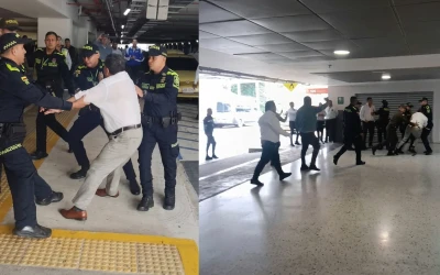 Tensión durante protesta desata choque entre transportadores y Policía en el Aeropuerto Palonegro