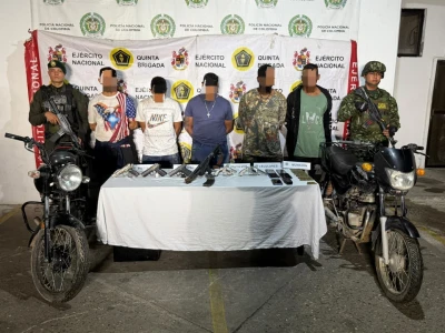 Con seis armas y más de  260 municiones: así cayeron cinco integrantes del Clan del Golfo en Santander