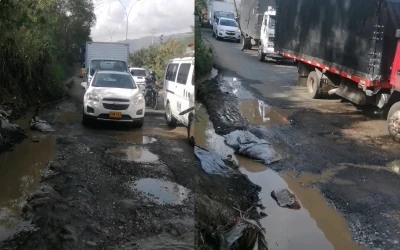 En Bucaramanga, sector de Paso malo amaneció peor que nunca: filtración de agua pone en riesgo la vía