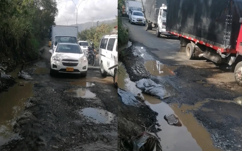En Bucaramanga, sector de Paso malo amaneció peor que nunca: filtración de agua pone en riesgo la vía