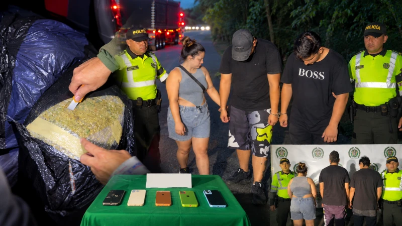 Con 80 kilos de marihuana tipo creepy en un Chevrolet: así cayeron tres personas en el Magdalena Medio