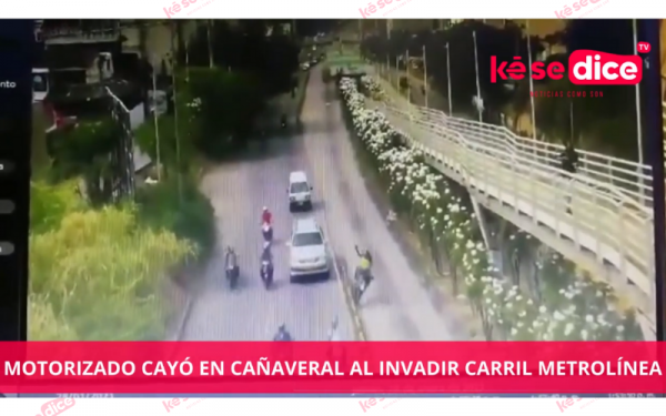 Motorizado cayó en Cañaveral al invadir carril de Metrolínea