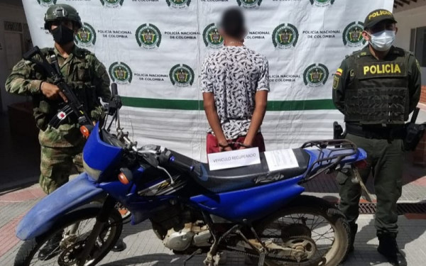 ‘Rodaba’ en moto robada en Sabana de Torres